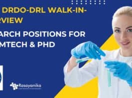 Govt DRDO-DRL Walk-In-Interview