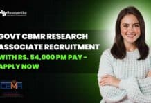 Govt CBMR Research Associate Recruitment