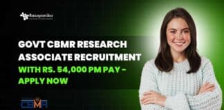 Govt CBMR Research Associate Recruitment