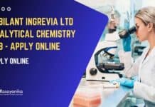 Jubilant Ingrevia Ltd Analytical Chemistry Job - Apply Online