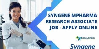 Syngene MPharma Research Associate Job