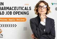 Sun Pharmaceuticals R&D Job Opening
