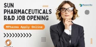 Sun Pharmaceuticals R&D Job Opening