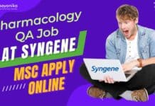 Pharmacology QA Job at Syngene