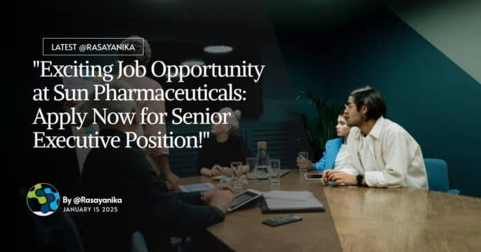 BPharma Job Opening at Sun Pharmaceuticals, Apply Online