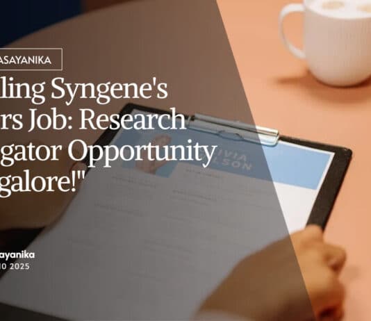 Syngene Freshers Job: Research Investigator Opportunity For Computational Chemistry, Apply Online