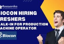 Biocon Hiring Freshers – Walk-in for Production Machine Operator