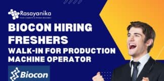 Biocon Hiring Freshers – Walk-in for Production Machine Operator