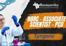 Pharmaceutical Sciences Associate Scientist Job at Syngene, Apply Now!