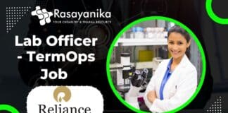 Lab Officer - TermOps at Reliance Industries