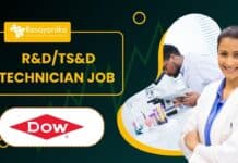  R&D/TS&D Technician Job at Dow.