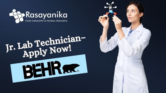 Jr. Lab Technician at Behr Paint – Apply Now!