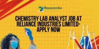 Chemistry Lab Analyst Job at Reliance Industries Limited- Apply Now