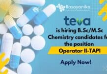 Chemistry jobs at Teva Pharmaceuticals for B.Sc/ M.Sc candidates