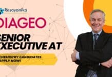 Diageo Senior Executive Job - Chemistry Candidates Apply Now!