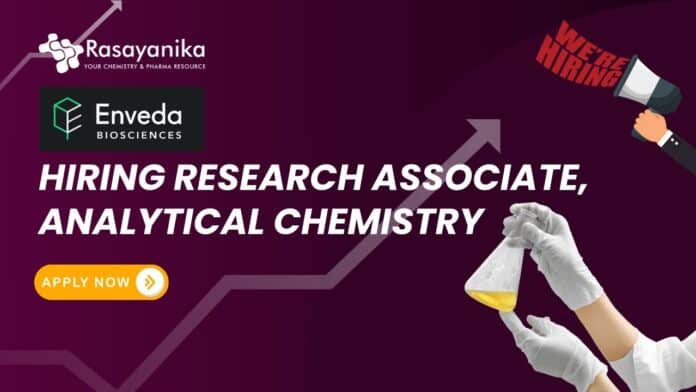 Enveda: Hiring Research Associate, Analytical Chemistry- Apply Now 