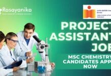 IIT Hyderabad Project Assistant Job MSc Chemistry Candidates Apply Now