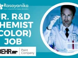 Jr. R&D Chemist (Color) Job – Behr Paint Company Apply Now