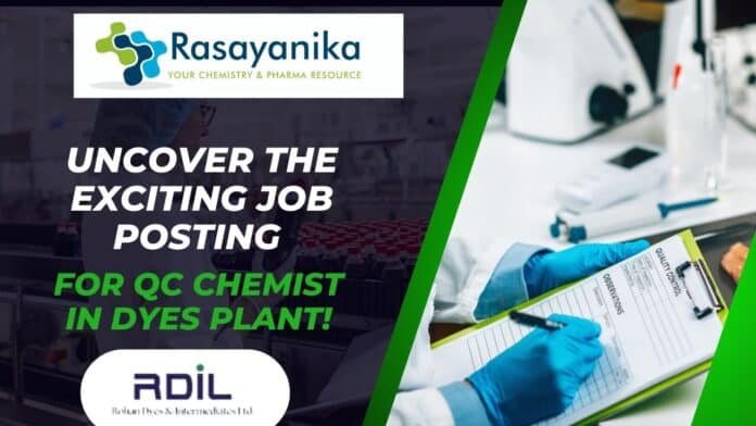 QC Chemist Job at Rohan Dyes & Intermediates Ltd