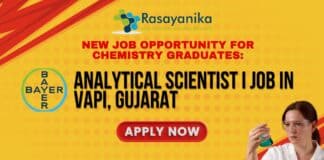 New Job Opportunity for Chemistry Graduates: Bayer Analytical Scientist I Job in Vapi, Gujarat - Apply Now