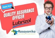 QA Officer Job at Lubrizol - Chemistry Apply Online