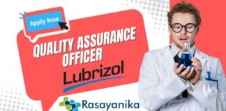 QA Officer Job at Lubrizol - Chemistry Apply Online