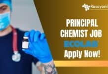  Principal Chemist Job at Ecolab , Apply Now!
