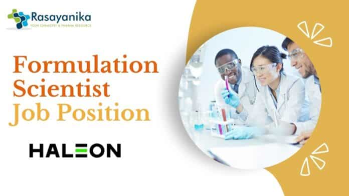 Formulation Scientist Job Position