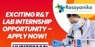 R&T Lab Internship at Huntsman Corporation