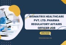 Pharma Regulatory Affairs Officer Job