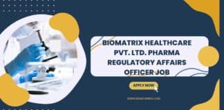 Pharma Regulatory Affairs Officer Job