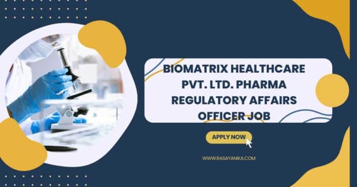 Pharma Regulatory Affairs Officer Job