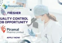 Quality control job at Piramal