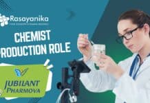 Chemist Production Role at Jubilant Pharmova