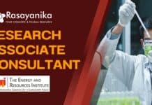 TERI Chemistry Research Jobs, Apply Online For Consultant Post