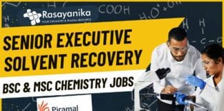 Chemistry Jobs at Pirmala - BSc & MSc Apply Online