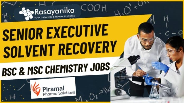 Chemistry Jobs at Pirmala - BSc & MSc Apply Online