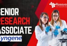 Senior Research Associate – Syngene International Hiring Now!