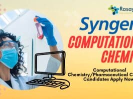 Syngene Computational Chemist Job- Computational ChemistryPharmaceutical Chemistry Candidates Apply Now!