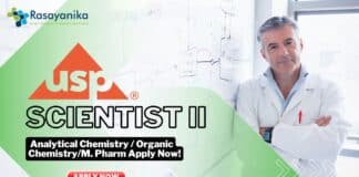 USP Scientist II Job- Analytical Chemistry Organic ChemistryM. Pharm Apply Now!