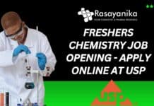 Freshers Chemistry Job Opening - Apply Online at USP