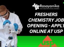 Freshers Chemistry Job Opening - Apply Online at USP
