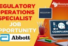 Regulatory Operations Specialist Job Opportunity