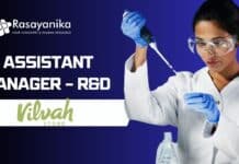 Assistant Manager – R&D at Vilvah, Chemistry candidates apply now!