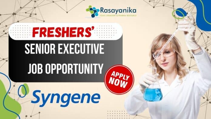 Freshers Pharma Jobs at Syngene - Apply Online