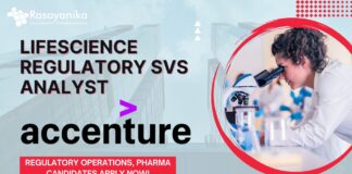 Accenture LifeScience Regulatory Svs Analyst - Regulatory Operations, Pharma Candidates Apply Now! (1)