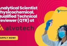 Analytical Scientist Physicochemical, Qualified Technical Reviewer (QTR) at Alvotech, Apply Now!