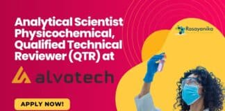 Analytical Scientist Physicochemical, Qualified Technical Reviewer (QTR) at Alvotech, Apply Now!