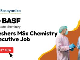 BASF Freshers MSc Chemistry Executive Job, Apply Online