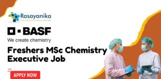 BASF Freshers MSc Chemistry Executive Job, Apply Online